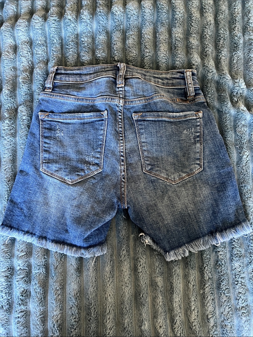 KanCan Blue Distressed Denim Shorts - Picture 4 of 6